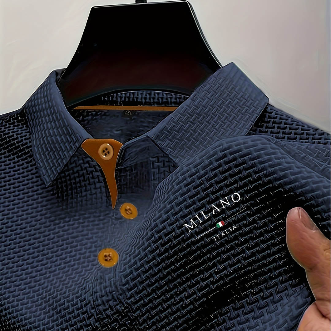 Heren Poloshirt - Contrasterende Afwerking van de Knoopsluiting