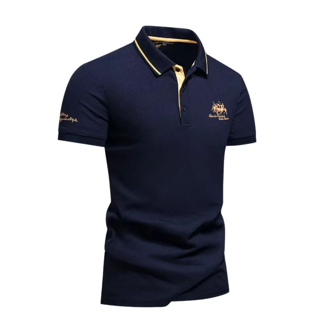 Heren Poloshirt - Korte Mouwen met Geborduurd Borstmotief