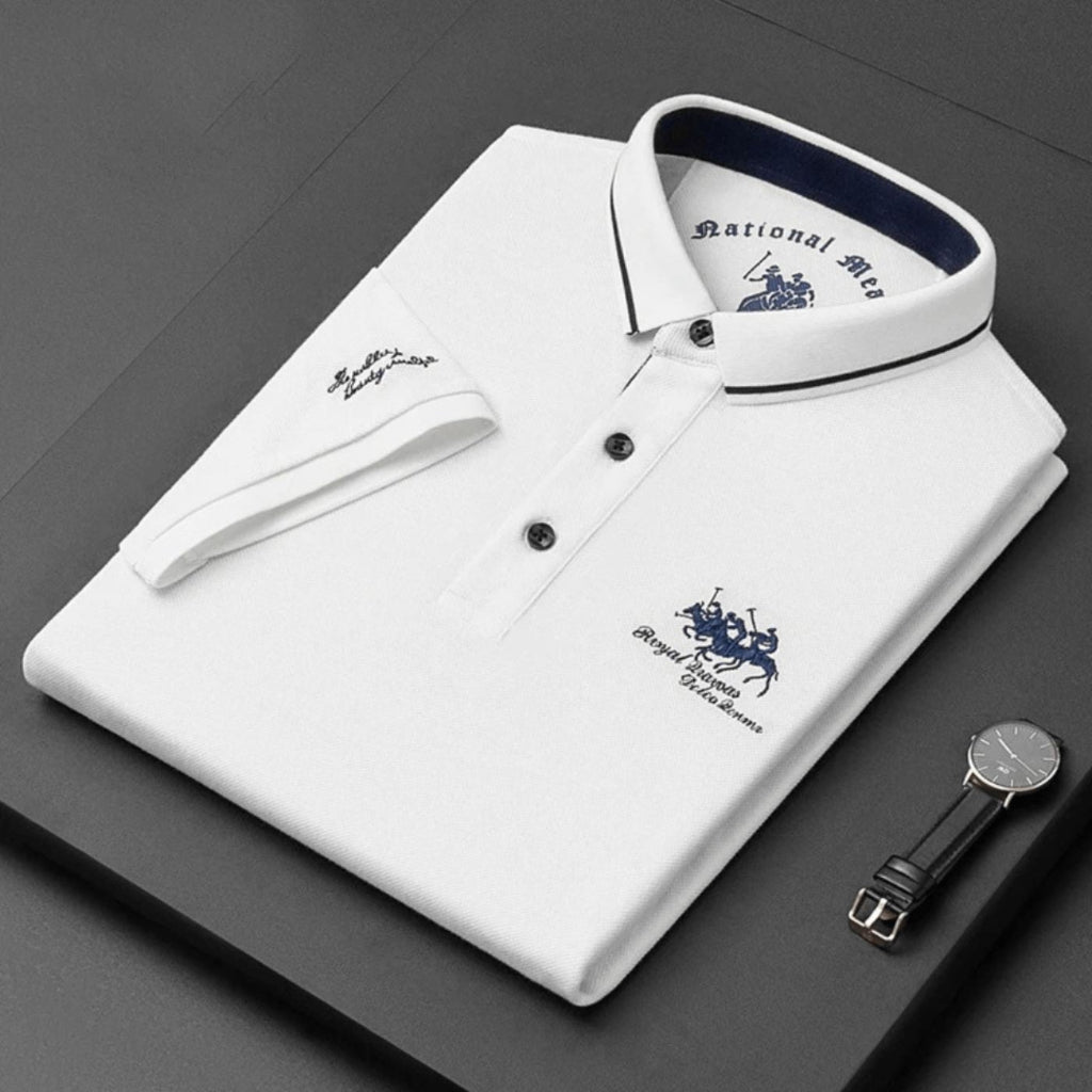 Heren Poloshirt - Korte Mouwen met Geborduurd Borstmotief