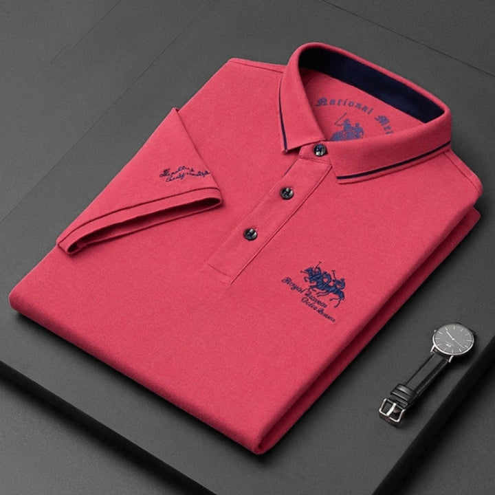 Heren Poloshirt - Korte Mouwen met Geborduurd Borstmotief