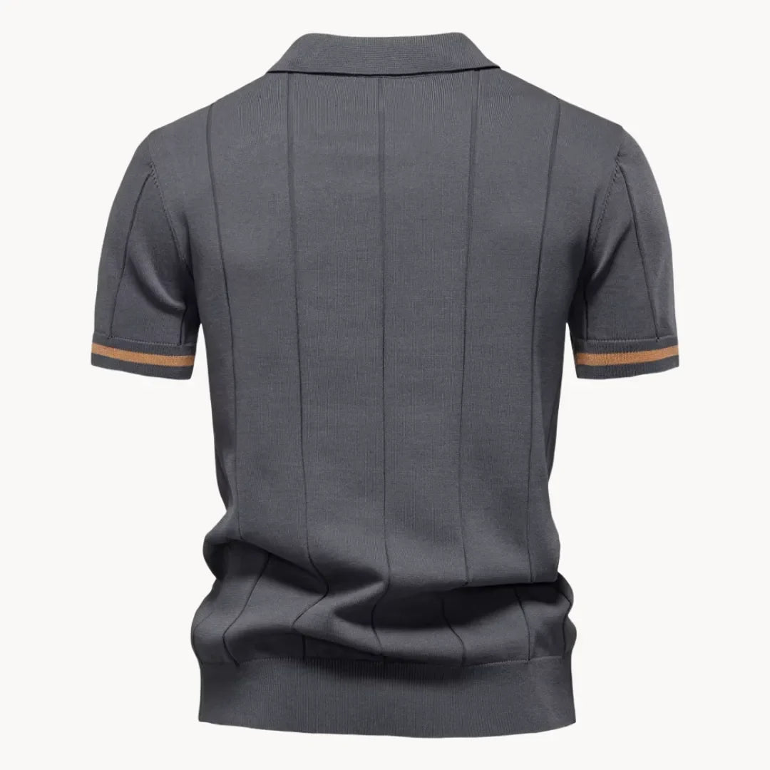 Heren Poloshirt - Kwart-Ritssluiting en Korte Mouwen