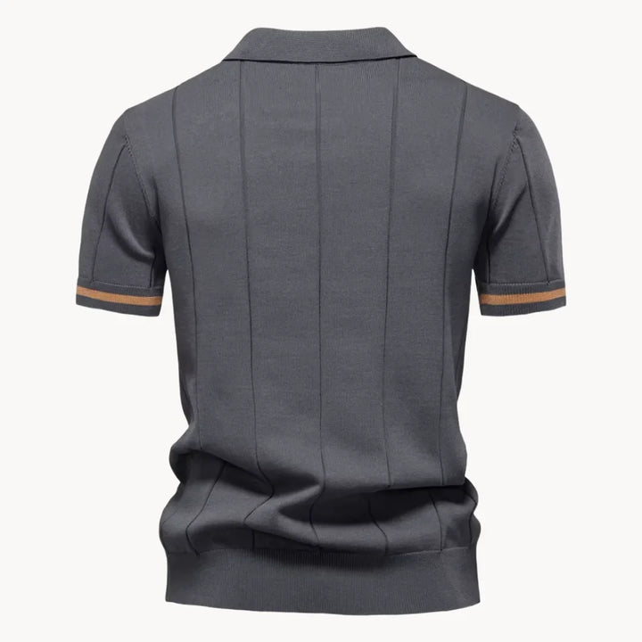 Heren Poloshirt - Kwart-Ritssluiting en Korte Mouwen