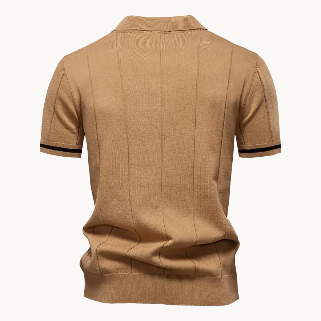 Heren Poloshirt - Kwart-Ritssluiting en Korte Mouwen