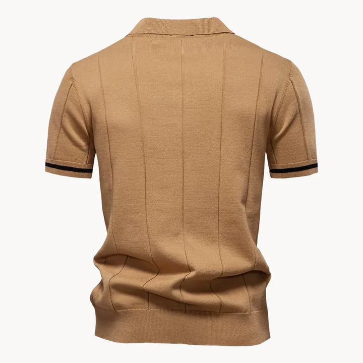 Heren Poloshirt - Kwart-Ritssluiting en Korte Mouwen