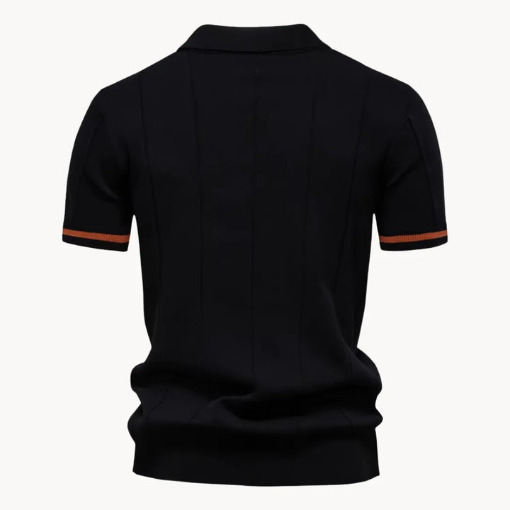 Heren Poloshirt - Kwart-Ritssluiting en Korte Mouwen