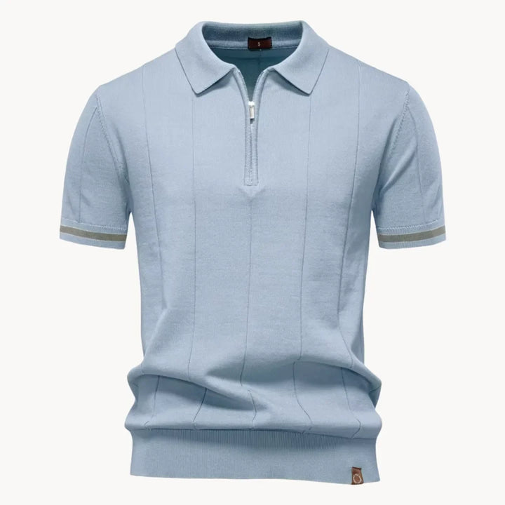 Heren Poloshirt - Kwart-Ritssluiting en Korte Mouwen