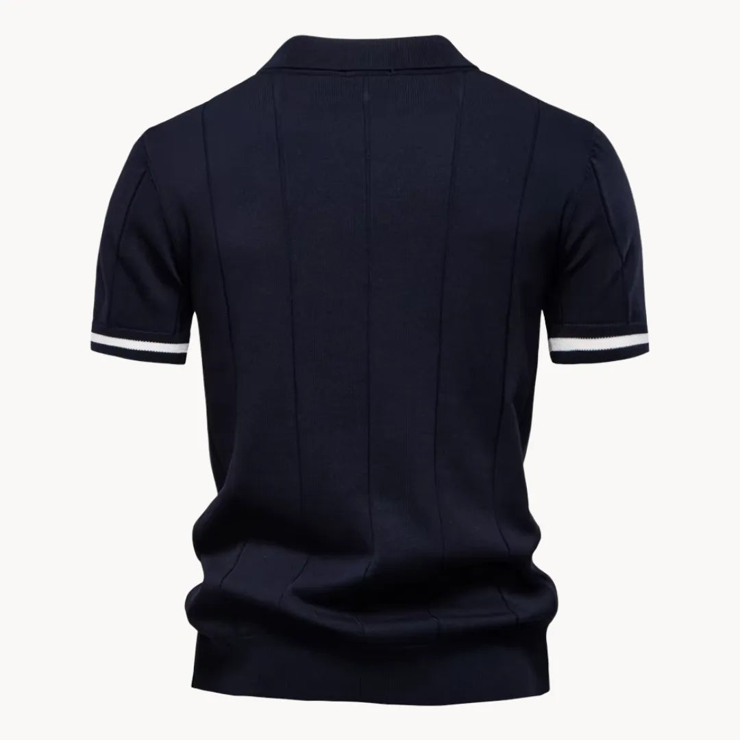 Heren Poloshirt - Kwart-Ritssluiting en Korte Mouwen