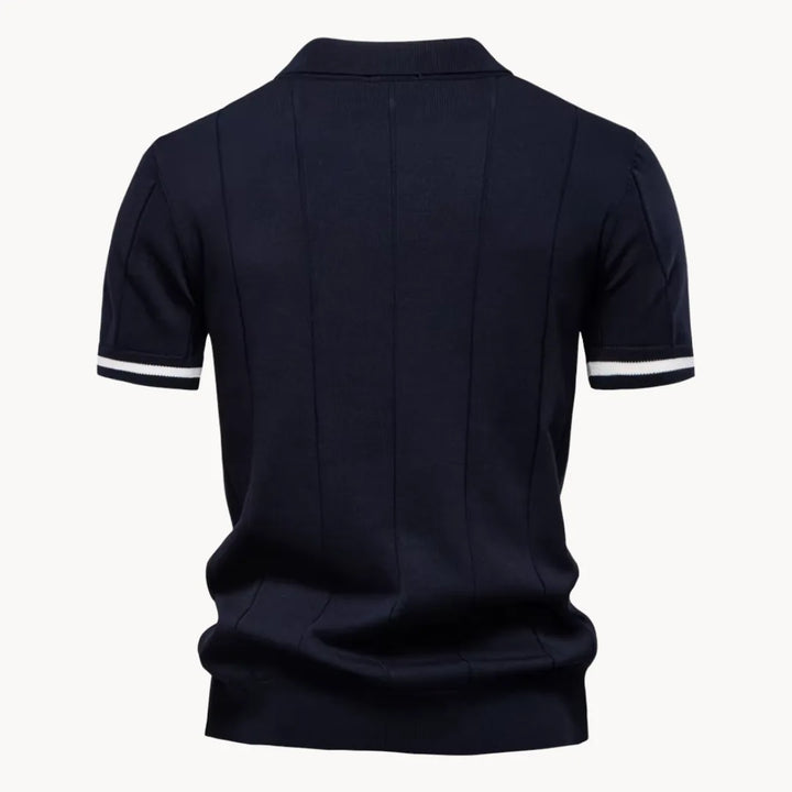 Heren Poloshirt - Kwart-Ritssluiting en Korte Mouwen