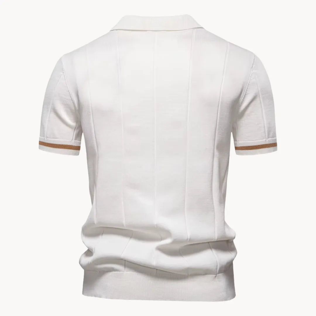 Heren Poloshirt - Kwart-Ritssluiting en Korte Mouwen