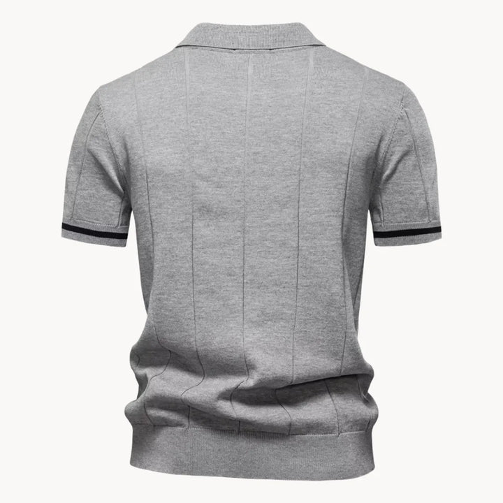 Heren Poloshirt - Kwart-Ritssluiting en Korte Mouwen