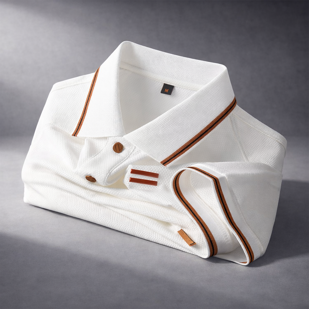 Heren Poloshirt met Korte Mouwen - Kraag met Contrasterende Streepdetails