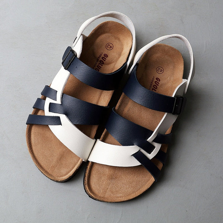 Heren Sandalen met Bandjes - Gesp en Kurken Voetbed