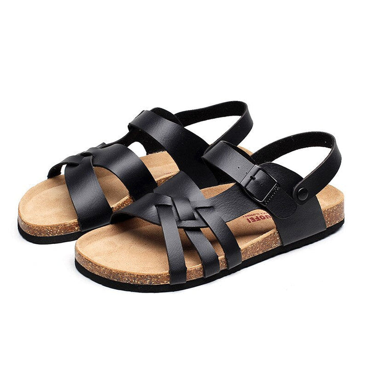 Heren Sandalen met Bandjes - Gesp en Kurken Voetbed