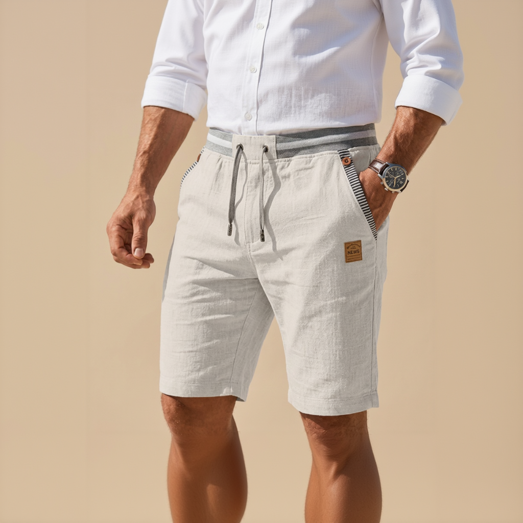 Heren Shorts met Trekkoord - Elastische Contrasterende Tailleband Tot de Knie