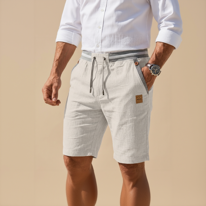 Heren Shorts met Trekkoord - Elastische Contrasterende Tailleband Tot de Knie