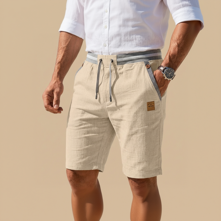 Heren Shorts met Trekkoord - Elastische Contrasterende Tailleband Tot de Knie