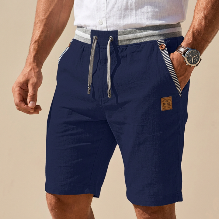 Heren Shorts met Trekkoord - Elastische Contrasterende Tailleband Tot de Knie