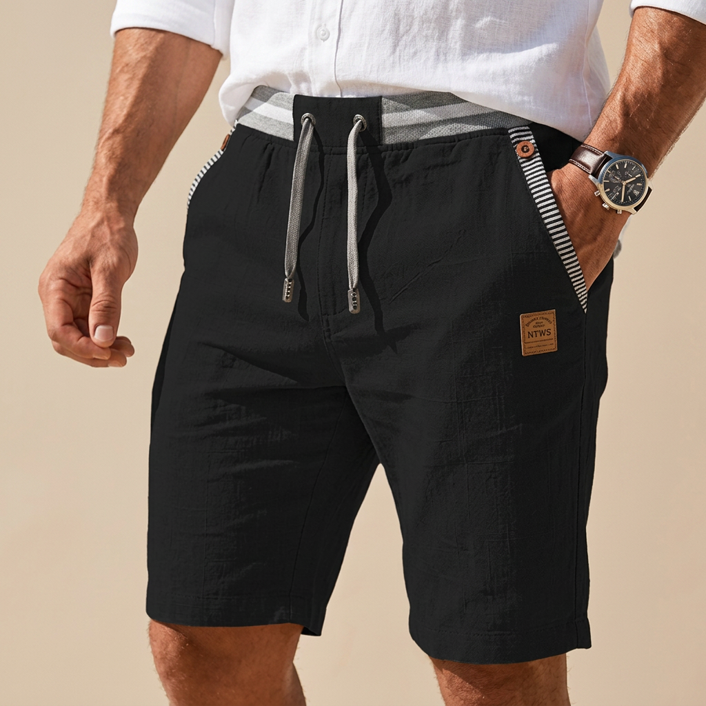 Heren Shorts met Trekkoord - Elastische Contrasterende Tailleband Tot de Knie