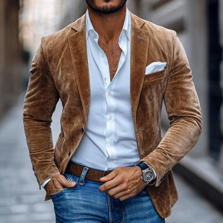 Heren Single-Breasted Blazer - Notch Revers