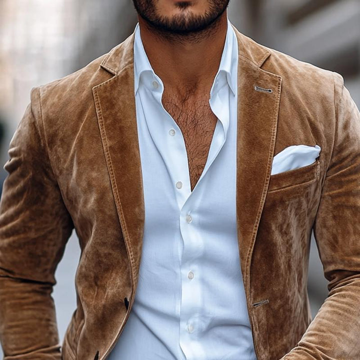 Heren Single-Breasted Blazer - Notch Revers