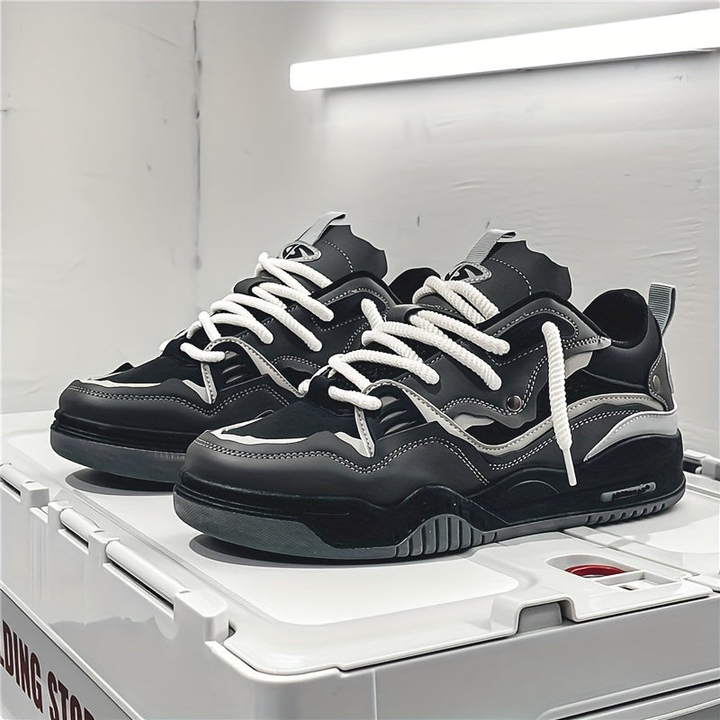 Heren Skate Sneakers - Vetersluiting met Dikke Zool