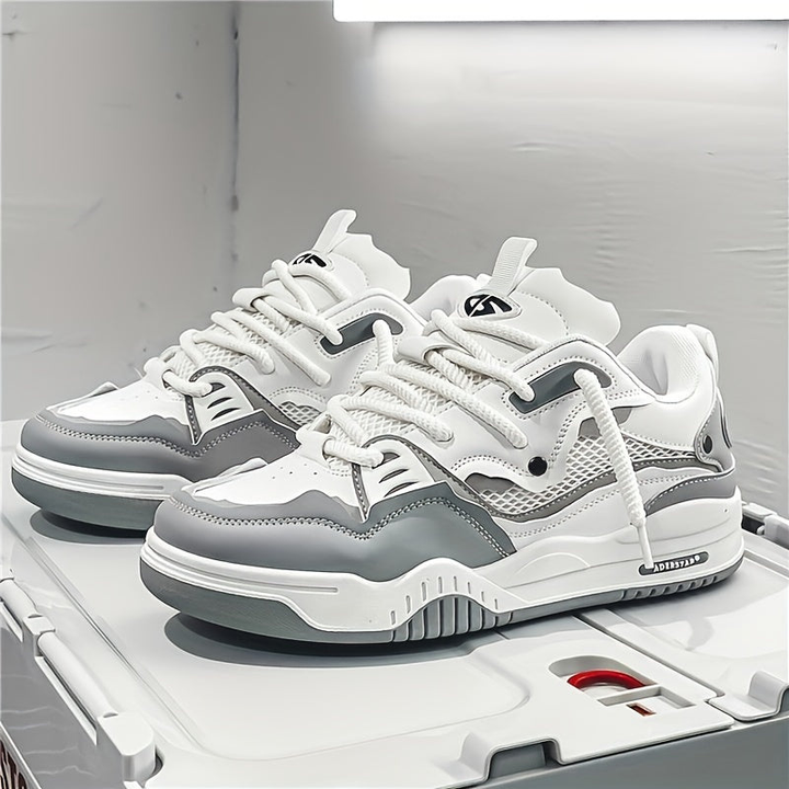 Heren Skate Sneakers - Vetersluiting met Dikke Zool