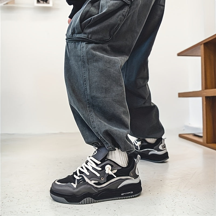 Heren Skate Sneakers - Vetersluiting met Dikke Zool