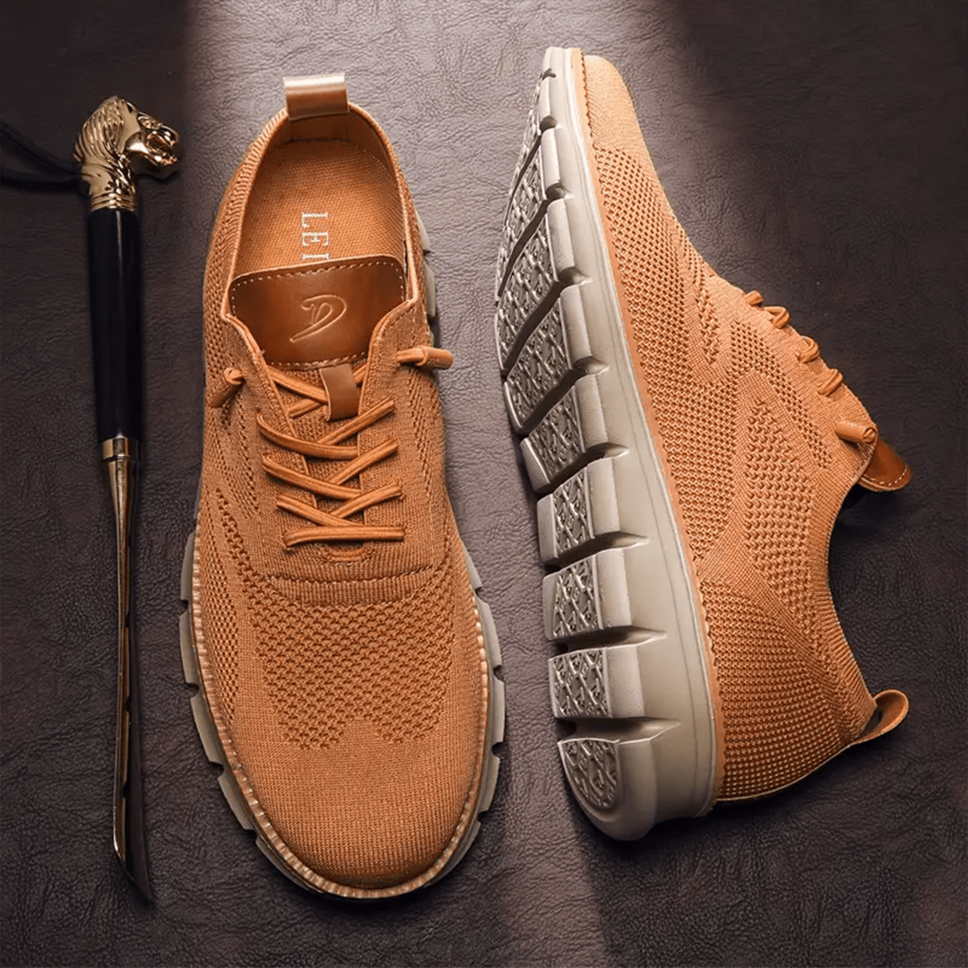 Heren Sneakers - Lage Sneakers met Vetersluiting en Gesegmenteerde Zool