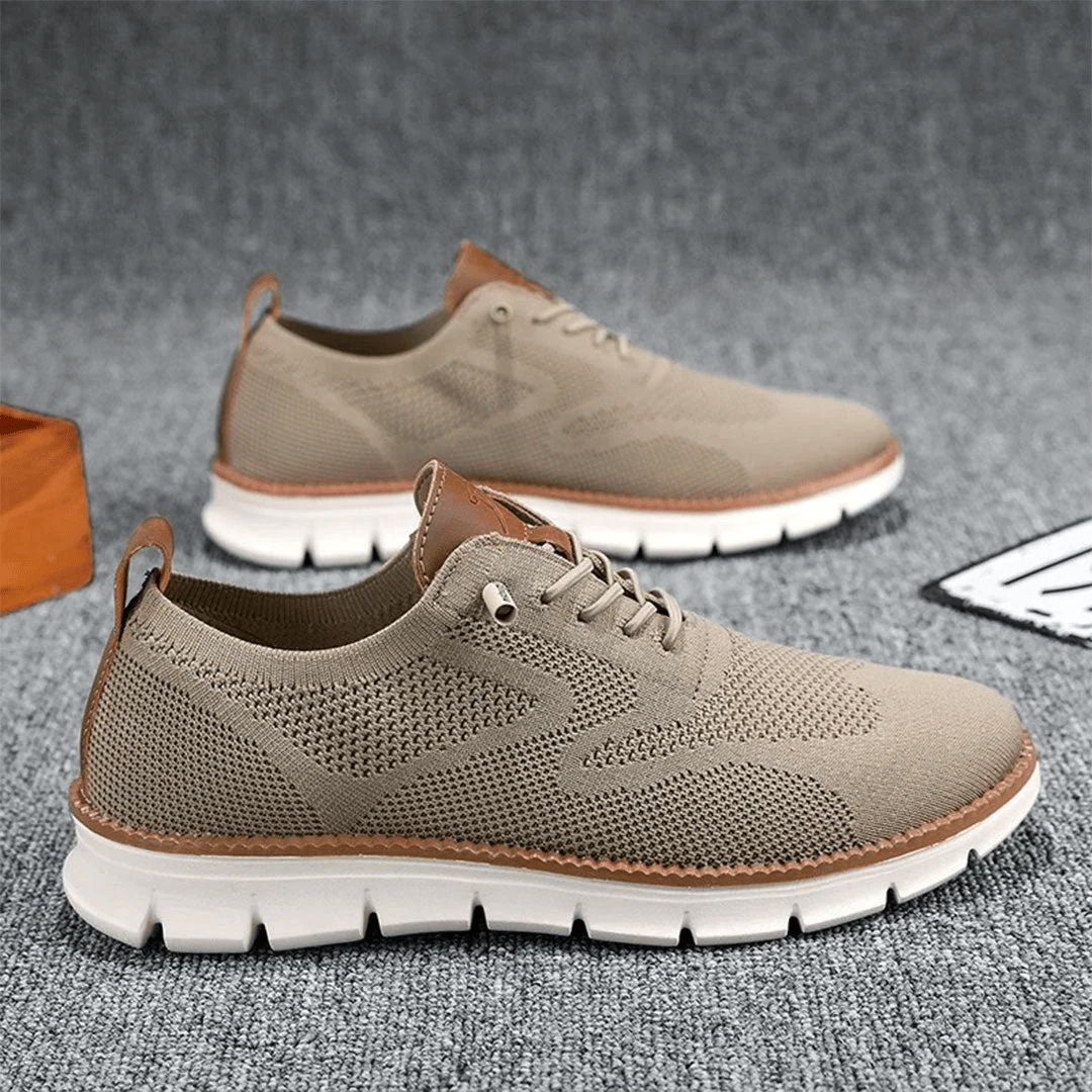 Heren Sneakers - Lage Sneakers met Vetersluiting en Gesegmenteerde Zool