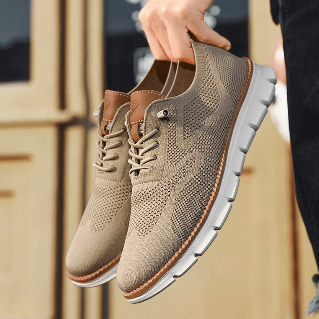 Heren Sneakers - Lage Sneakers met Vetersluiting en Gesegmenteerde Zool