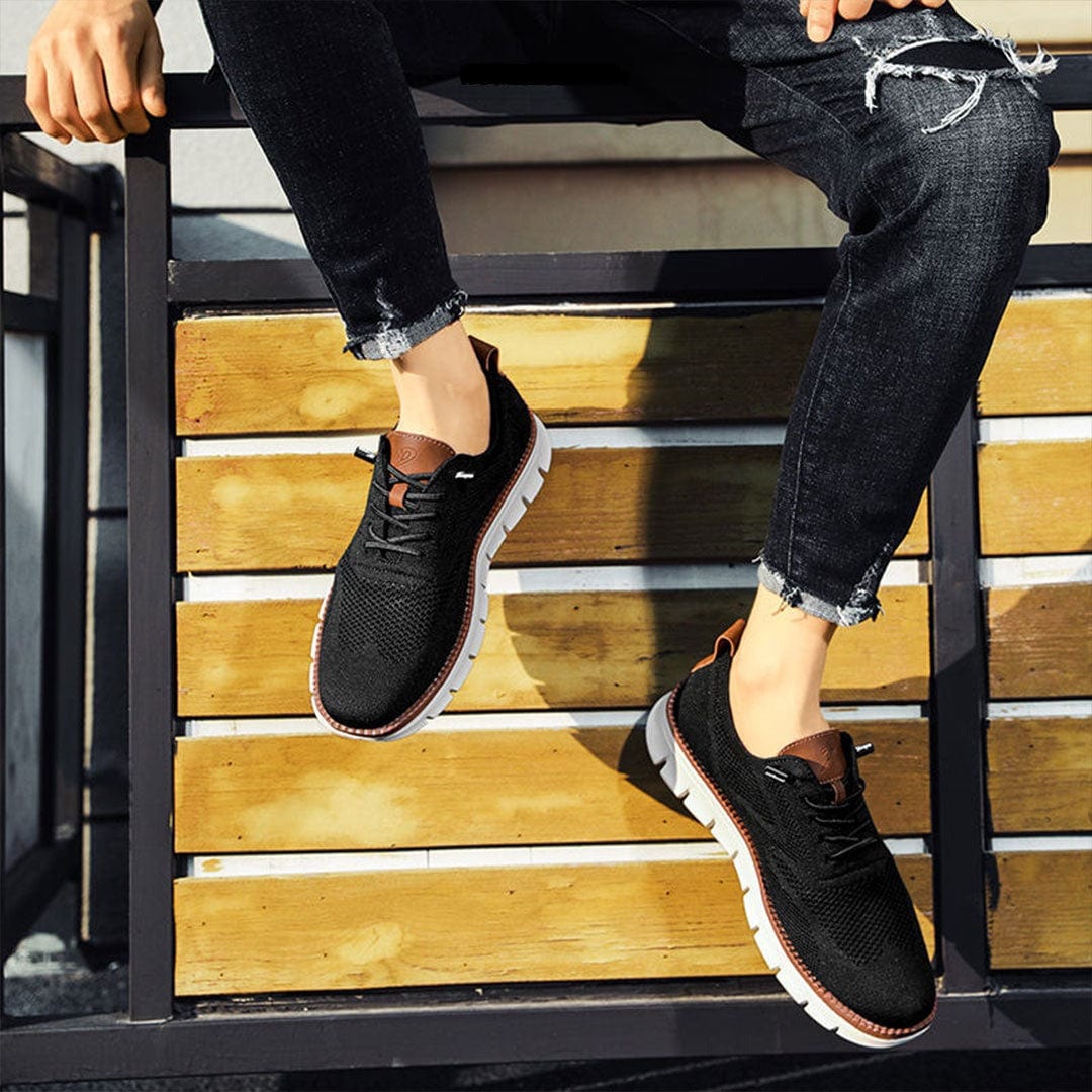 Heren Sneakers - Lage Sneakers met Vetersluiting en Gesegmenteerde Zool