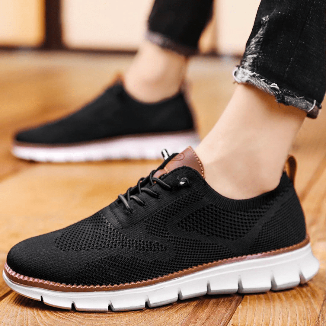Heren Sneakers - Lage Sneakers met Vetersluiting en Gesegmenteerde Zool