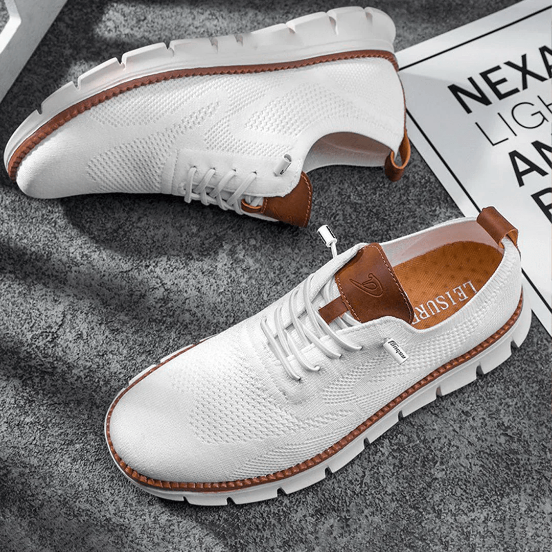 Heren Sneakers - Lage Sneakers met Vetersluiting en Gesegmenteerde Zool