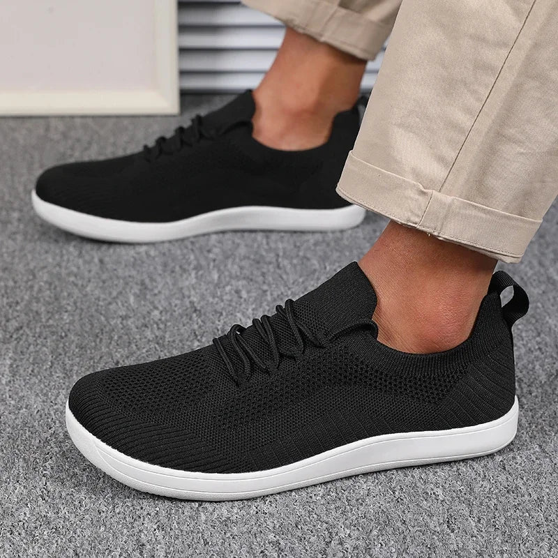 Heren Sneakers met Brede Neusruimte - Lage Sneakers met Vetersluiting