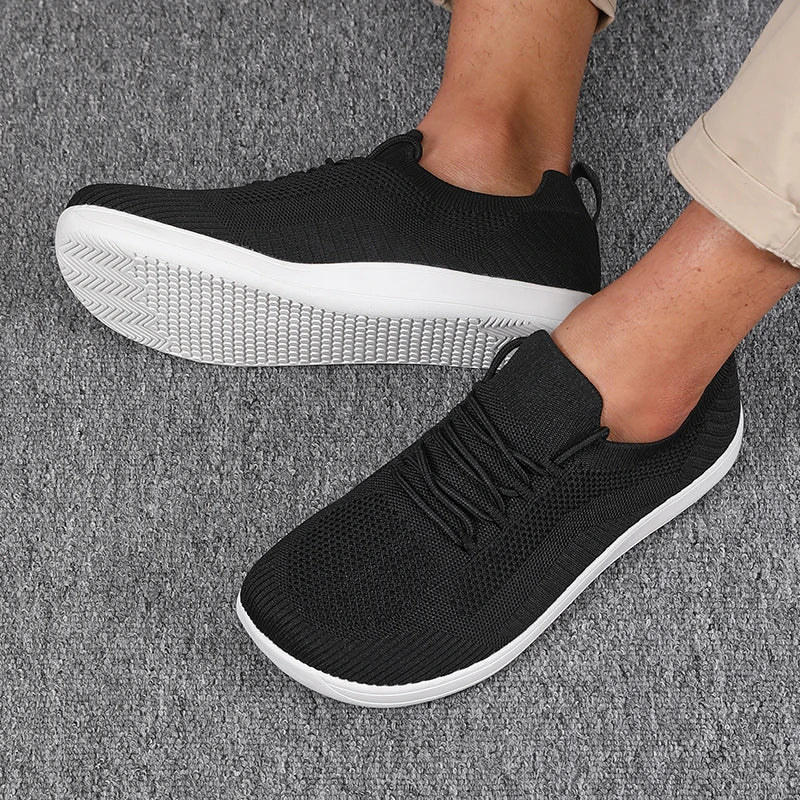 Heren Sneakers met Brede Neusruimte - Lage Sneakers met Vetersluiting