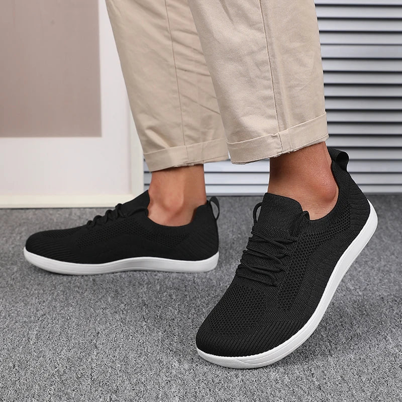 Heren Sneakers met Brede Neusruimte - Lage Sneakers met Vetersluiting