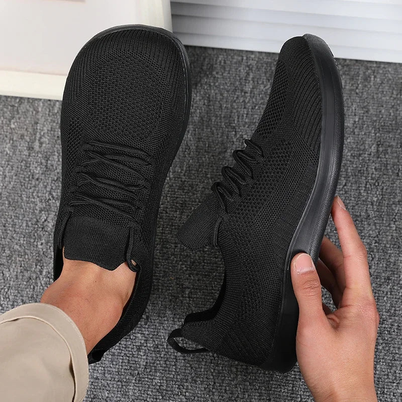 Heren Sneakers met Brede Neusruimte - Lage Sneakers met Vetersluiting