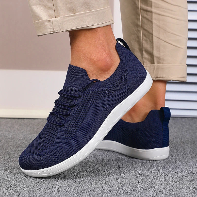 Heren Sneakers met Brede Neusruimte - Lage Sneakers met Vetersluiting