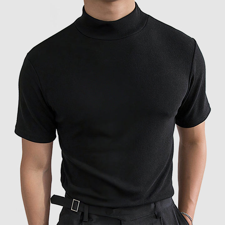 Heren T-shirt met Opstaande Kraag - Korte Mouwen