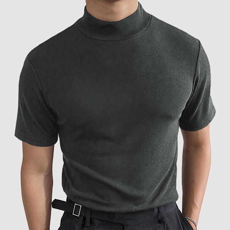 Heren T-shirt met Opstaande Kraag - Korte Mouwen