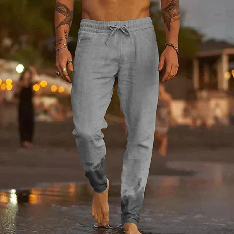 Heren Taps Toelopende Broek - Elastische Taille en Schuine Steekzakken