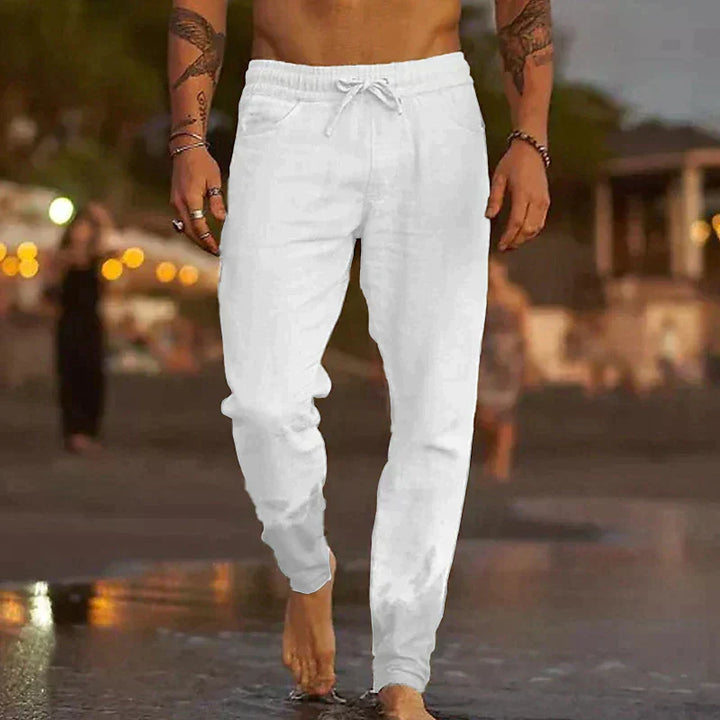 Heren Taps Toelopende Broek - Elastische Taille en Schuine Steekzakken