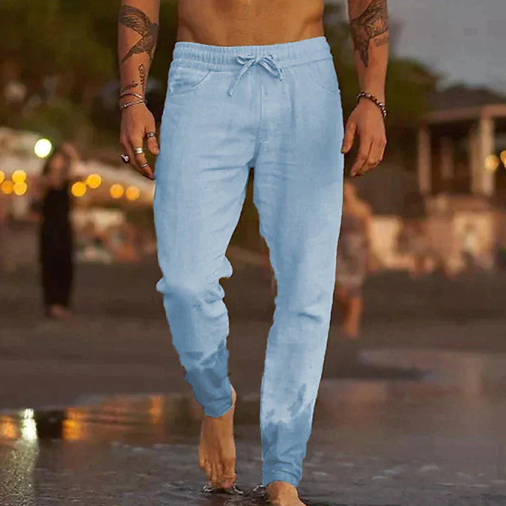 Heren Taps Toelopende Broek - Elastische Taille en Schuine Steekzakken