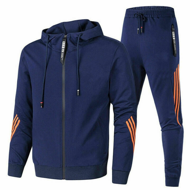 Heren Trainingspakset met Capuchon - Jas met Rits en Joggingbroek