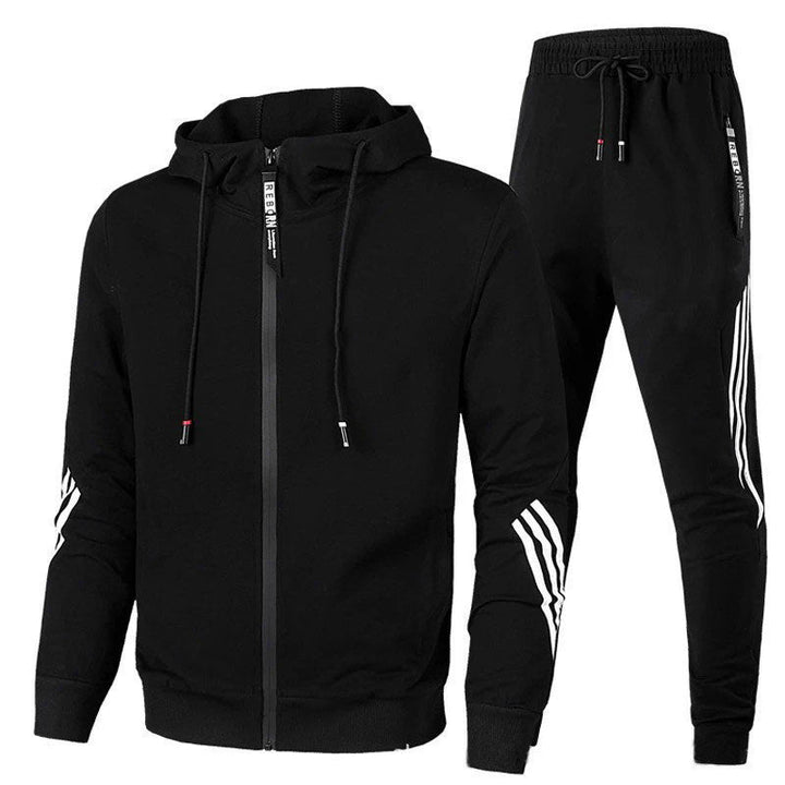 Heren Trainingspakset met Capuchon - Jas met Rits en Joggingbroek
