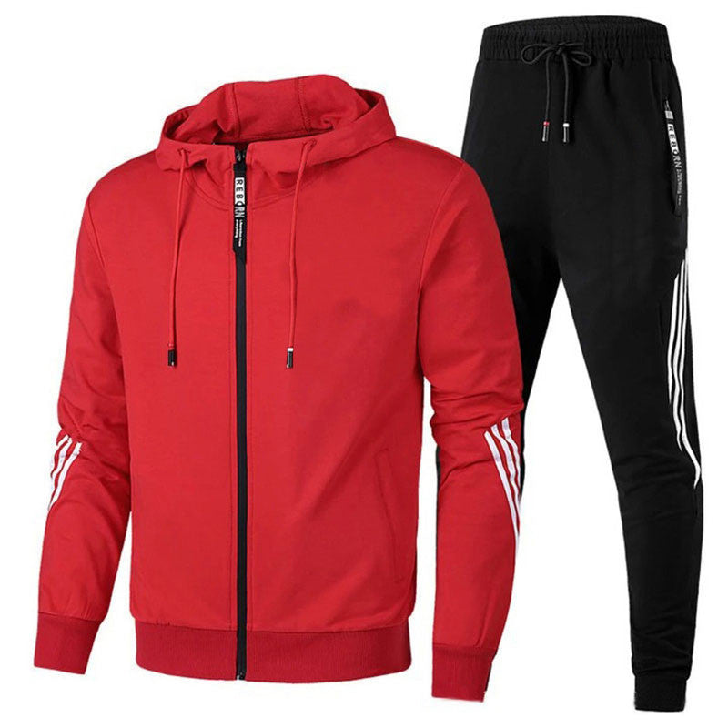 Heren Trainingspakset met Capuchon - Jas met Rits en Joggingbroek
