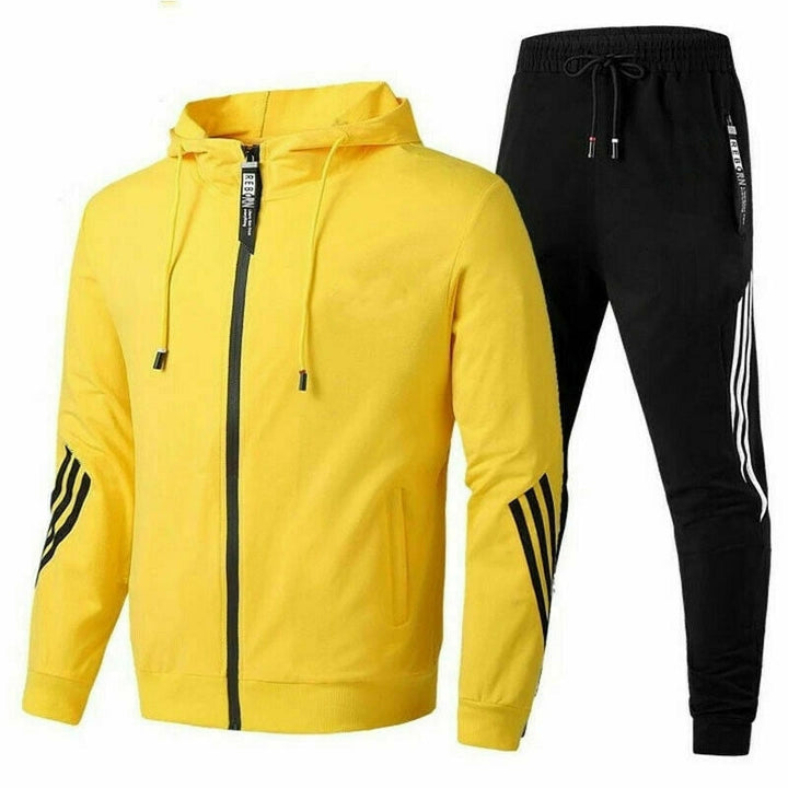 Heren Trainingspakset met Capuchon - Jas met Rits en Joggingbroek