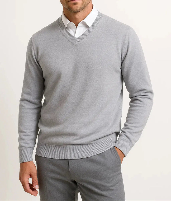 Heren Trui met V-Hals - Pullover met Lange Mouwen