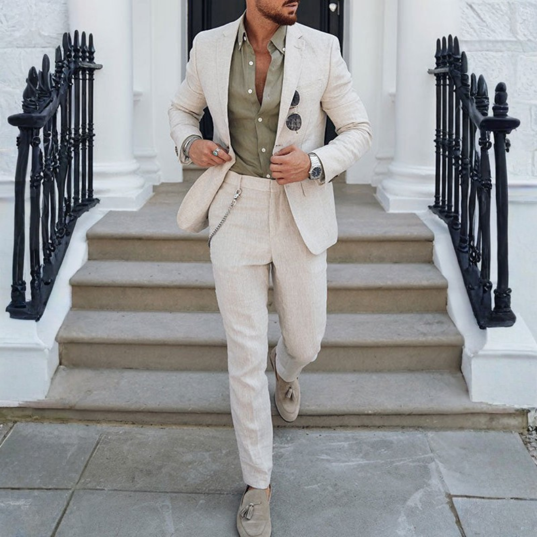 Heren Tweedelig Pak - Blazer met Revers en Pantalon