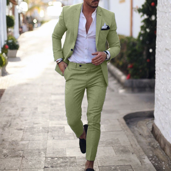 Heren Tweedelig Pak - Blazer met Revers en Pantalon